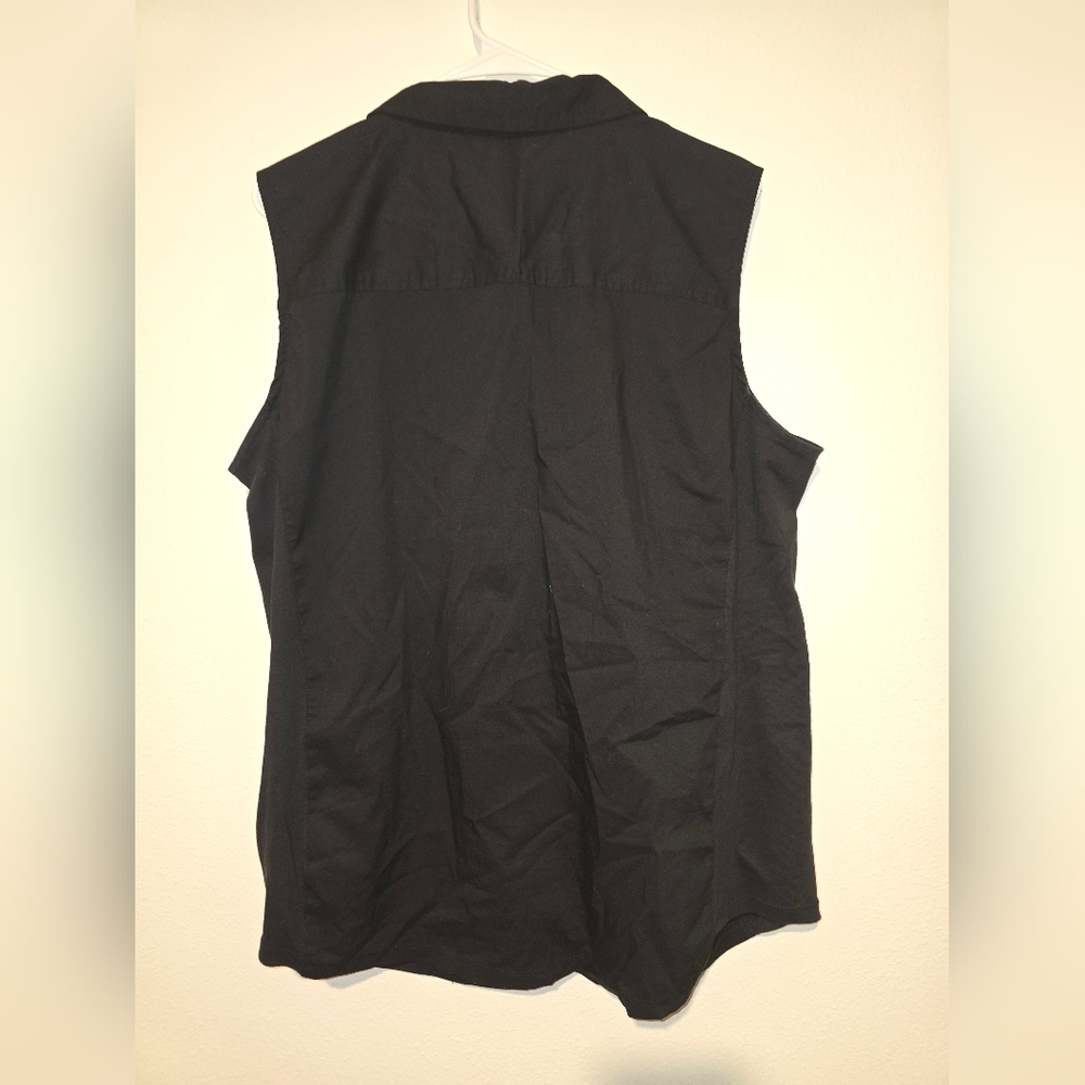 Coral Bay Sleeveless Button-Up Shirt Black, Women’s XL - Picture 4 of 4